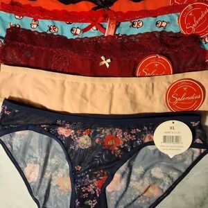 'Splendies XL NWT set of 5 assorted styles cheeky low rise bikini thongs
